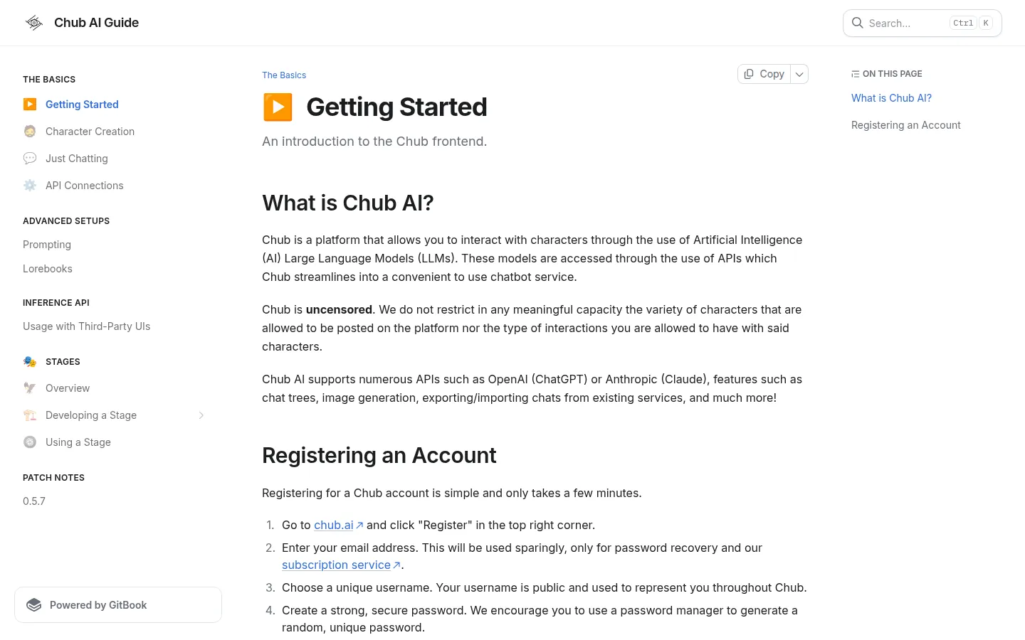 Reviewed capture of the Chub AI public landing page