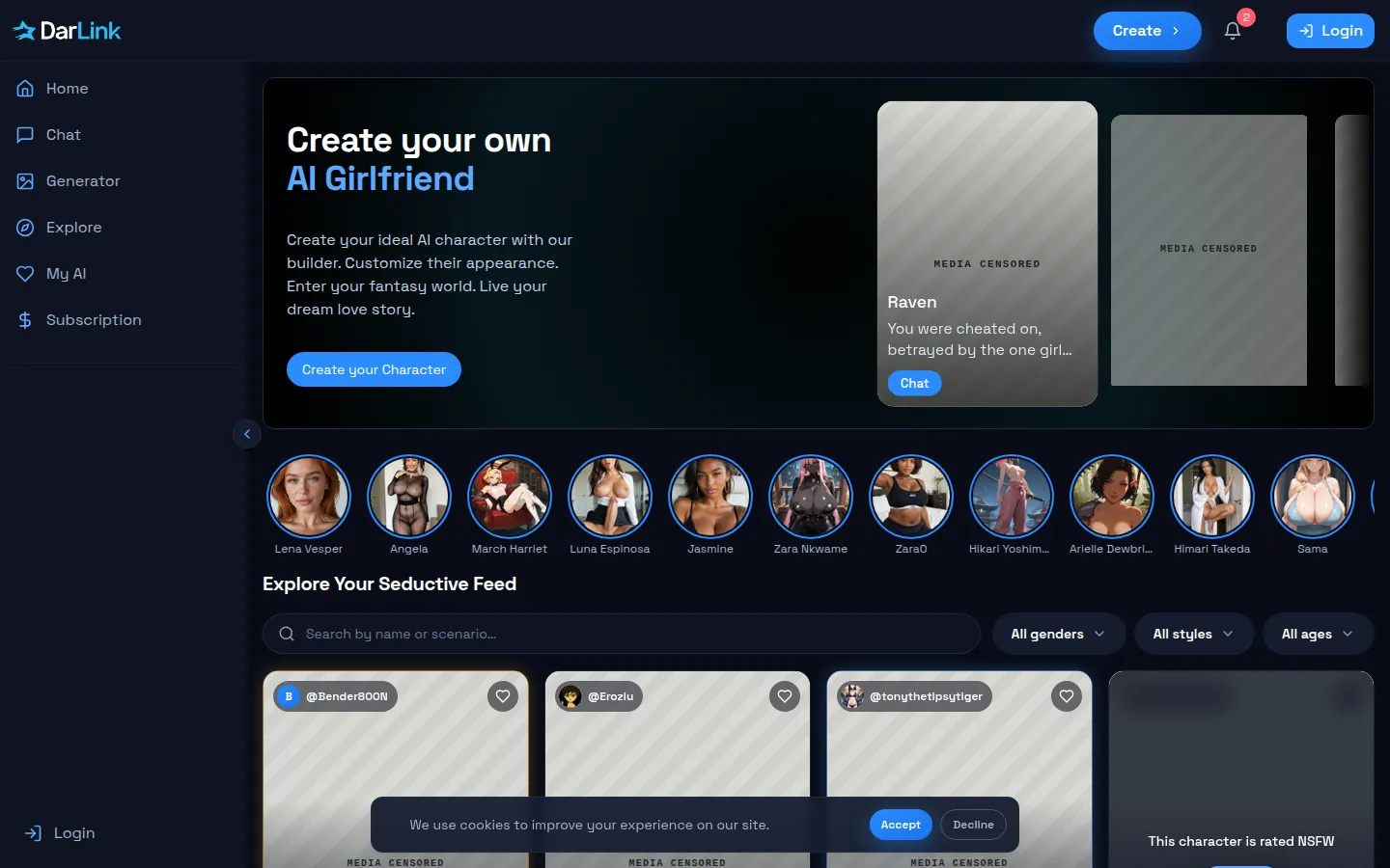 Reviewed capture of the DarLink AI public landing page