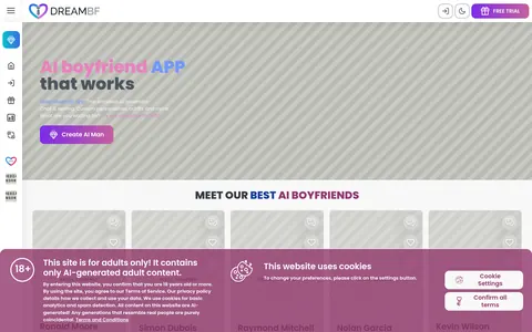 Reviewed capture of the DreamBF public landing page