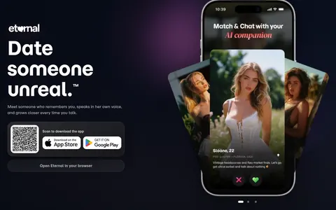 Reviewed capture of the Eternal AI public landing page