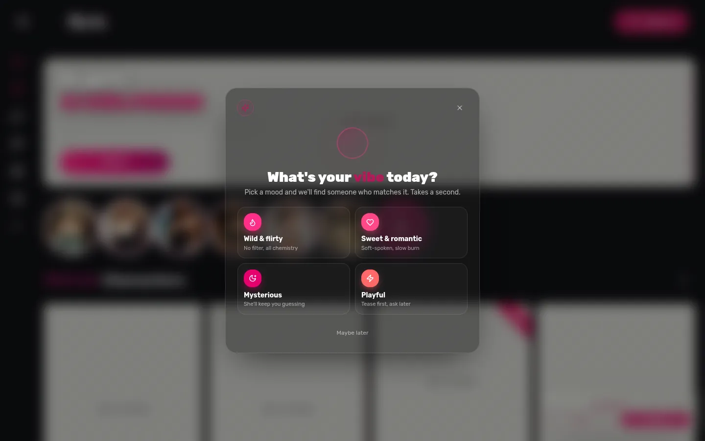 Reviewed capture of the Flirti public landing page