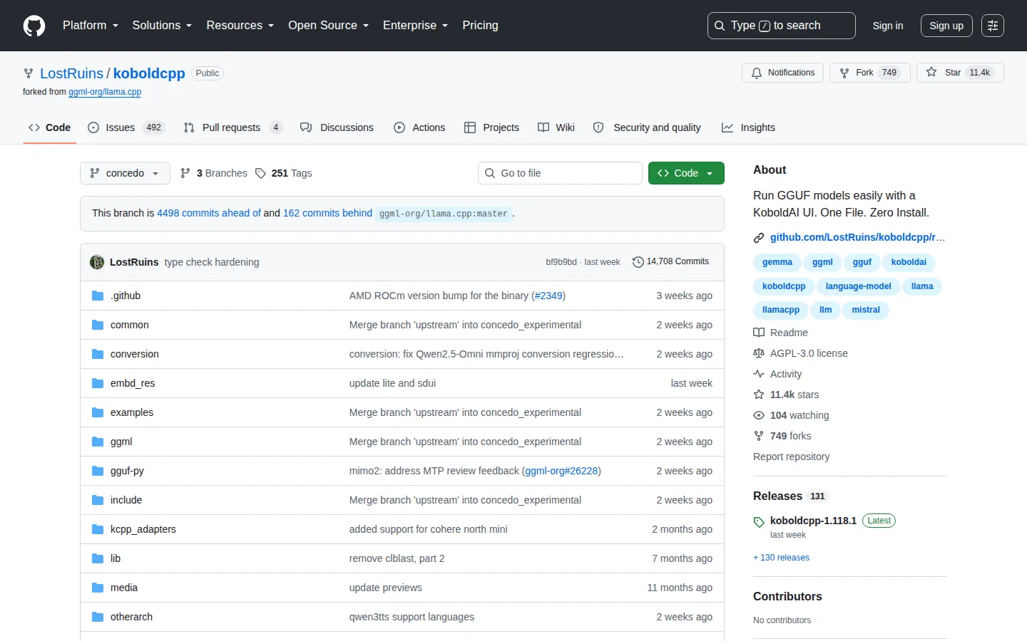 Reviewed capture of the KoboldCpp public landing page