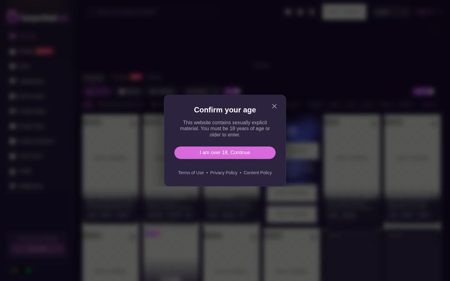 Reviewed capture of the LusyChat public landing page