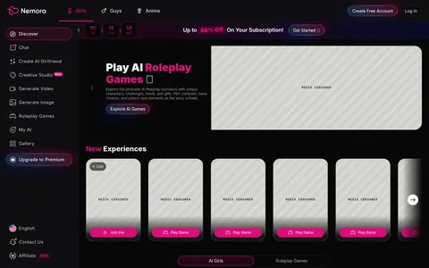 Reviewed capture of the Nemora AI public landing page