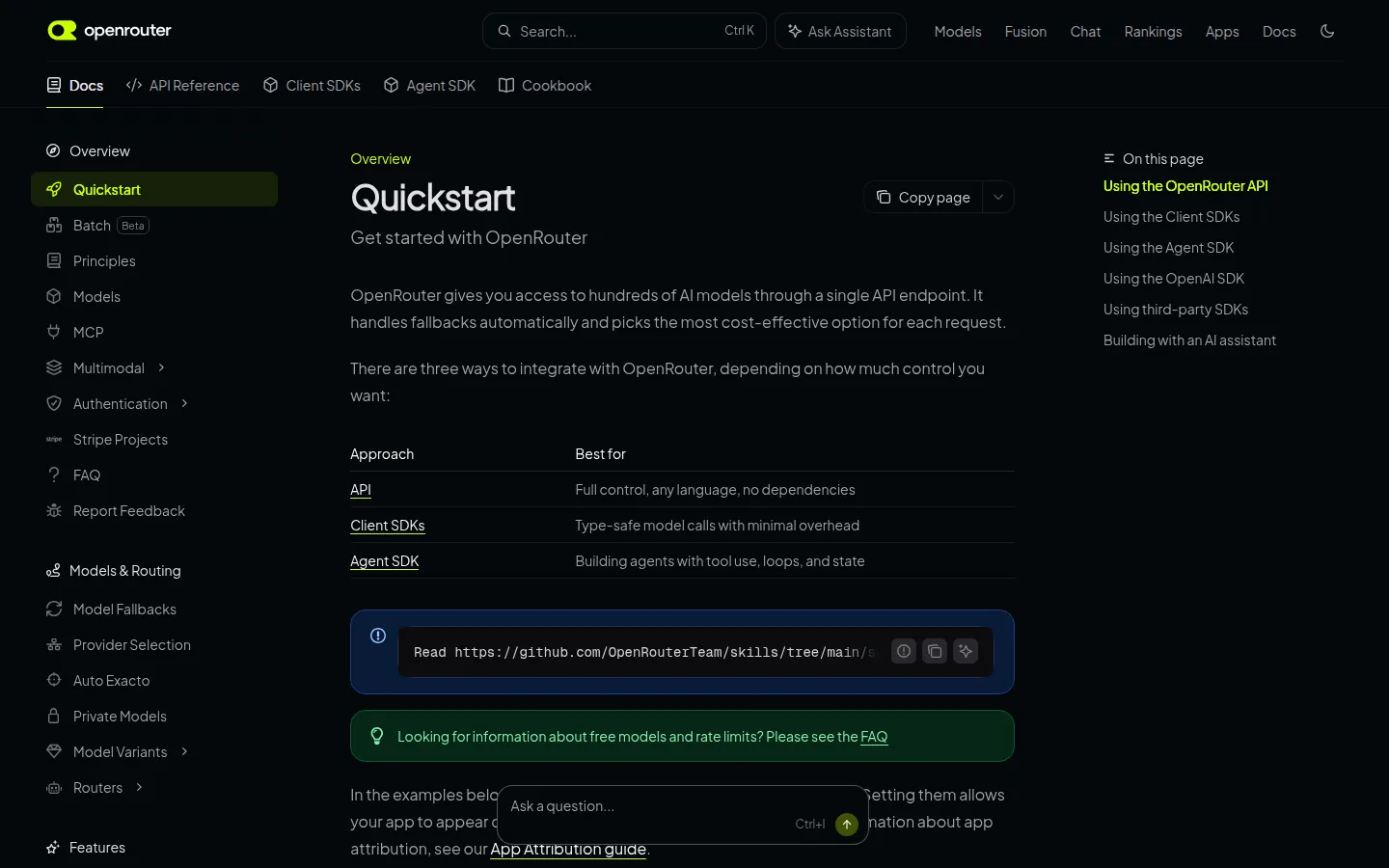 Reviewed capture of the OpenRouter public landing page