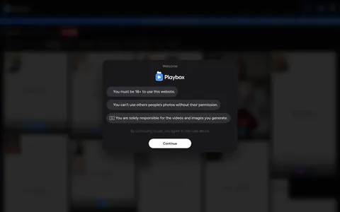 Reviewed capture of the Playbox public landing page