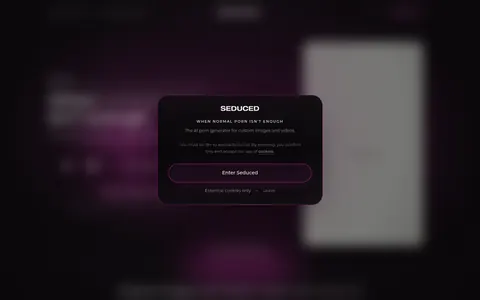 Reviewed capture of the Seduced public landing page