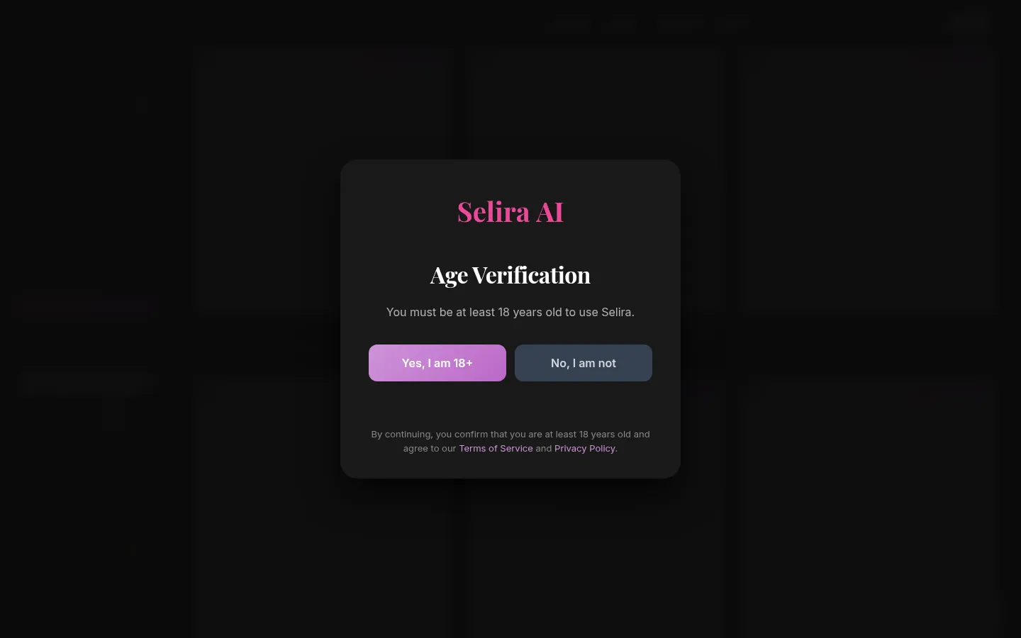 Reviewed capture of the Selira public landing page
