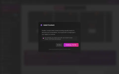 Reviewed capture of the Soulkyn public landing page