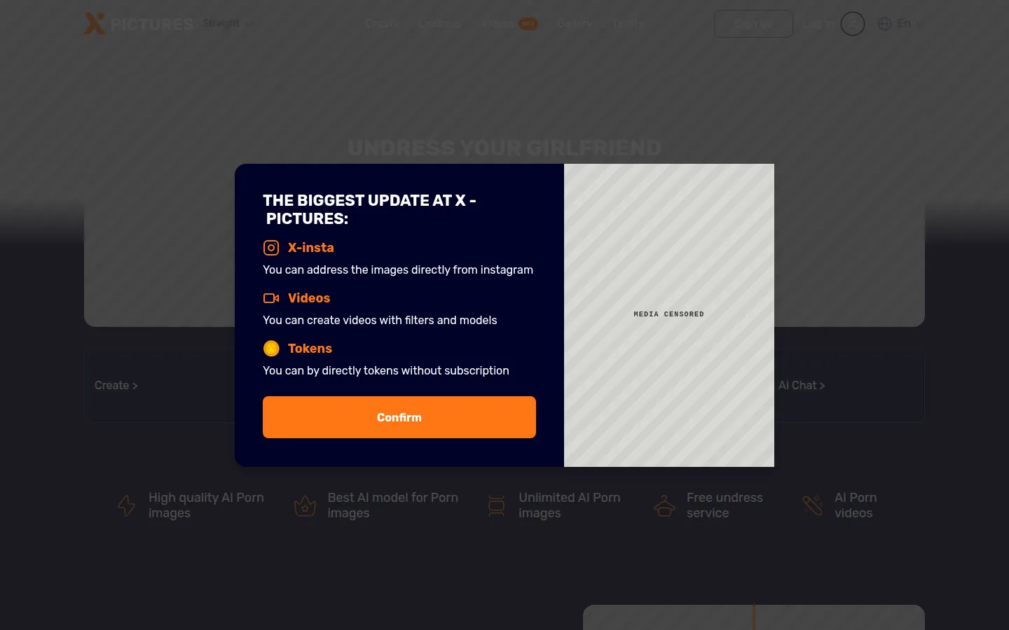 Reviewed capture of the X Pictures public landing page
